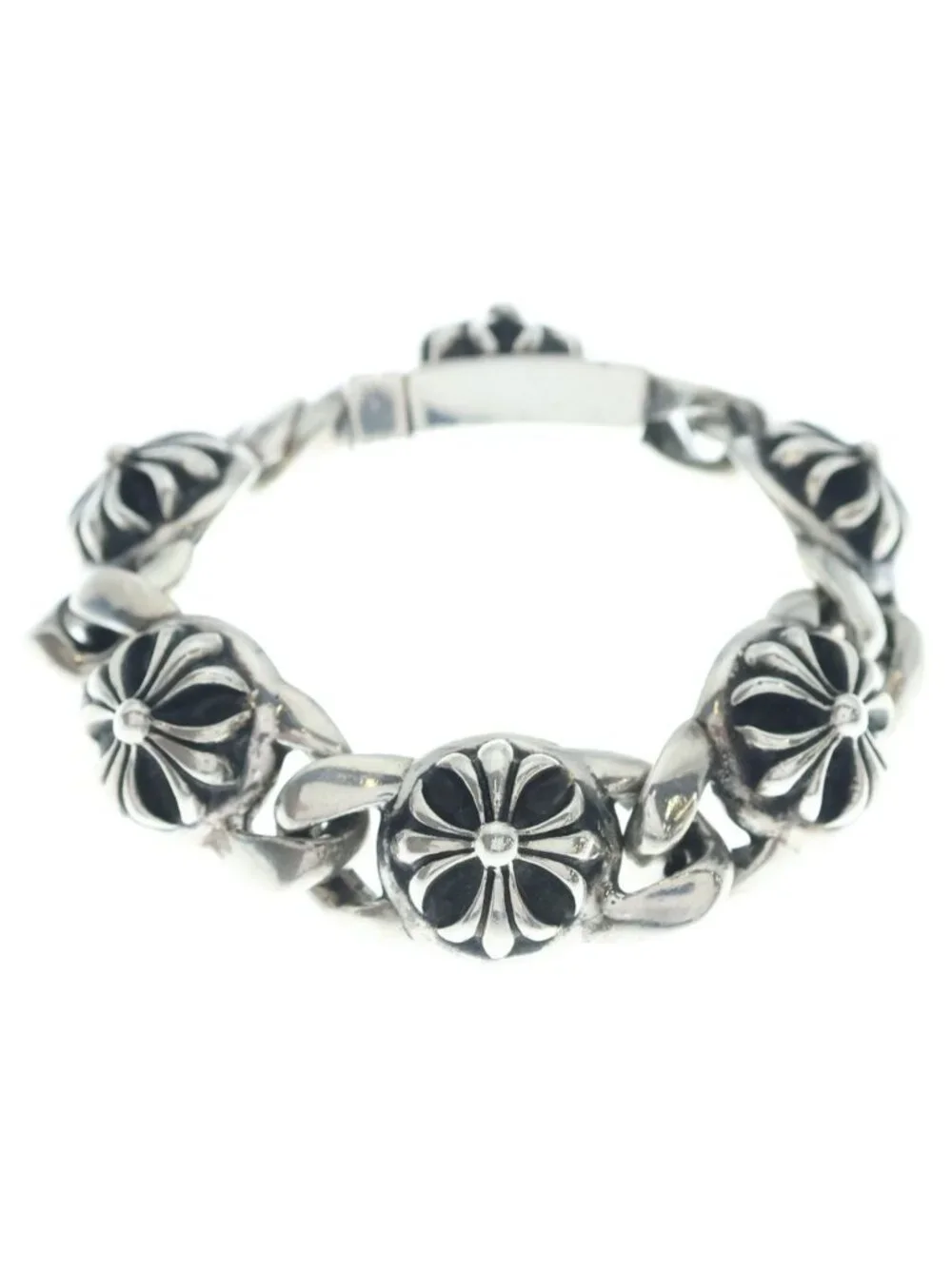 Chrome Hearts Cross Link Bracelet Silver